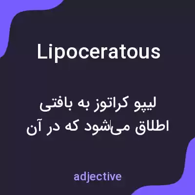 معنی lipoceratous به فارسی معنی lipoceratous به فارسی