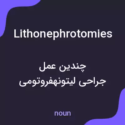 معنی lithonephrotomies به فارسی معنی lithonephrotomies به فارسی