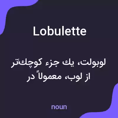 معنی lobulette به فارسی معنی lobulette به فارسی