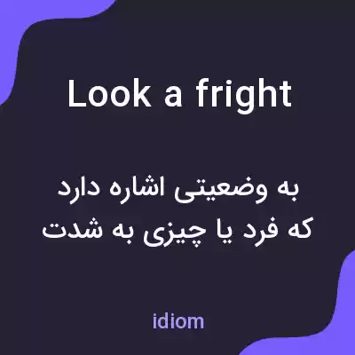 معنی look a fright به فارسی
