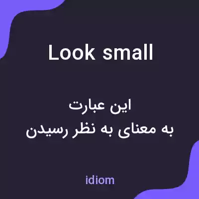 معنی look small به فارسی معنی look small به فارسی