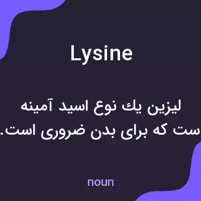 معنی lysine به فارسی معنی lysine به فارسی