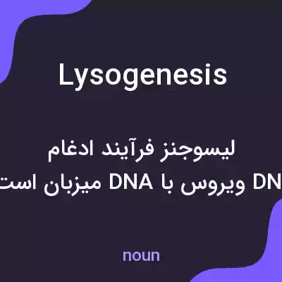 معنی lysogenesis به فارسی معنی lysogenesis به فارسی