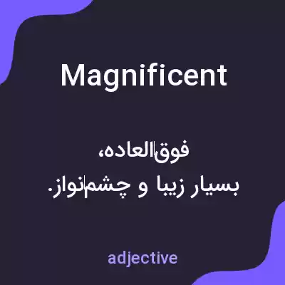 معنی magnificent به فارسی معنی magnificent به فارسی