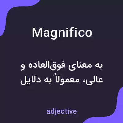 معنی magnifico به فارسی