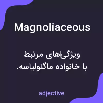معنی magnoliaceous به فارسی معنی magnoliaceous به فارسی