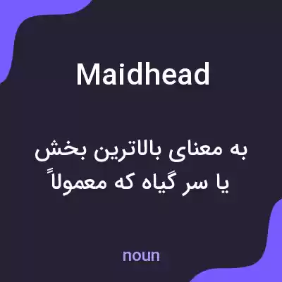معنی maidhead به فارسی معنی maidhead به فارسی