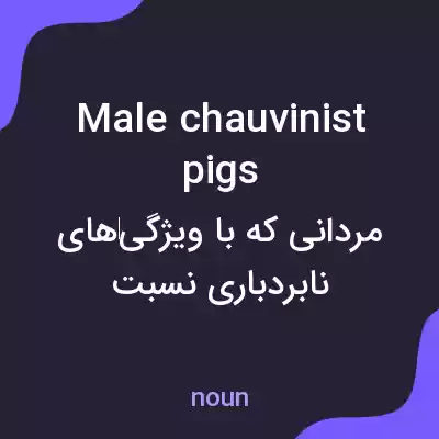 معنی male chauvinist pigs به فارسی معنی male chauvinist pigs به فارسی
