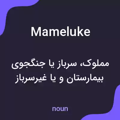 معنی mameluke به فارسی معنی mameluke به فارسی