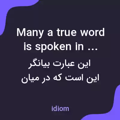 معنی many a true word is spoken in jest به فارسی معنی many a true word is spoken in jest به فارسی