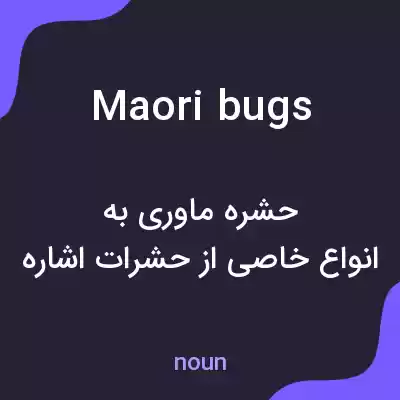 معنی maori bugs به فارسی معنی maori bugs به فارسی
