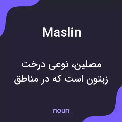 معنی maslin به فارسی معنی maslin به فارسی