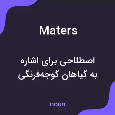 معنی maters به فارسی معنی maters به فارسی