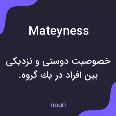 معنی mateyness به فارسی معنی mateyness به فارسی
