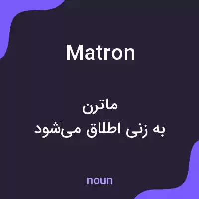 معنی matron به فارسی معنی matron به فارسی
