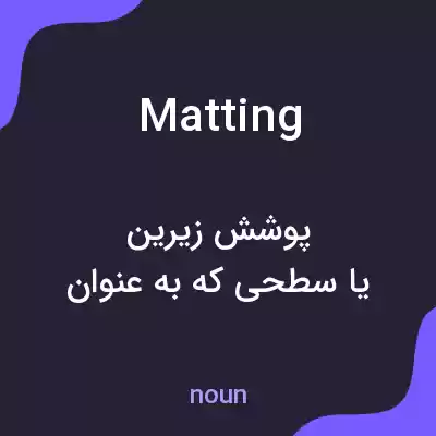 معنی matting به فارسی معنی matting به فارسی