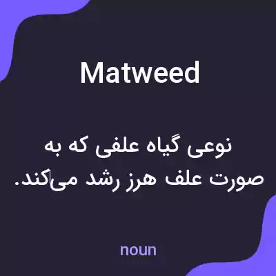 معنی matweed به فارسی معنی matweed به فارسی