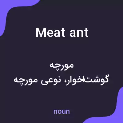 معنی meat ant به فارسی معنی meat ant به فارسی