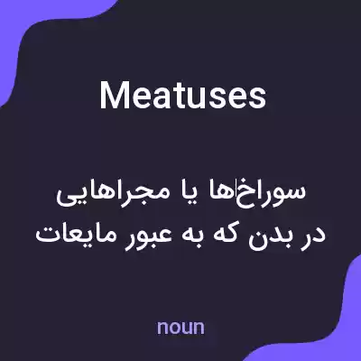 معنی meatuses به فارسی معنی meatuses به فارسی