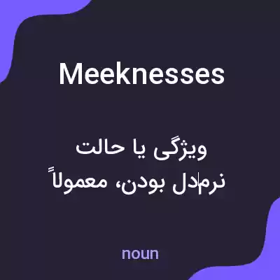 معنی meeknesses به فارسی معنی meeknesses به فارسی