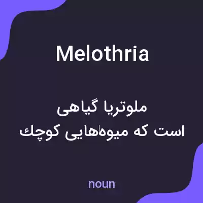 معنی melothria به فارسی معنی melothria به فارسی