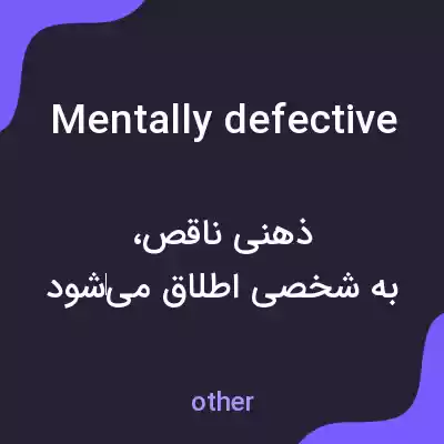 معنی mentally defective به فارسی معنی mentally defective به فارسی