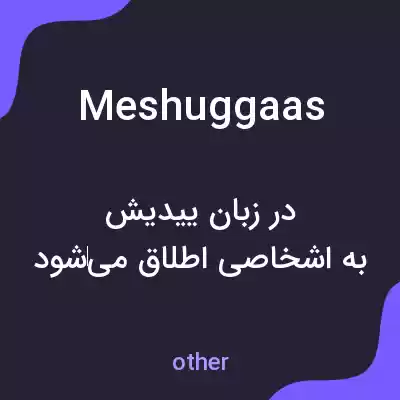 معنی meshuggaas به فارسی معنی meshuggaas به فارسی