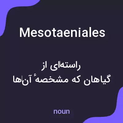 معنی mesotaeniales به فارسی معنی mesotaeniales به فارسی
