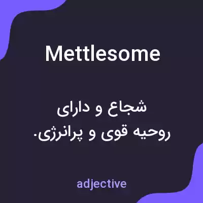 معنی mettlesome به فارسی معنی mettlesome به فارسی