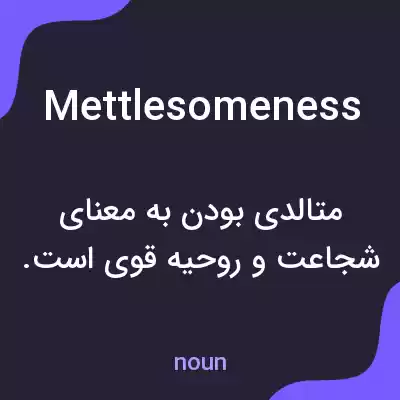 معنی mettlesomeness به فارسی معنی mettlesomeness به فارسی