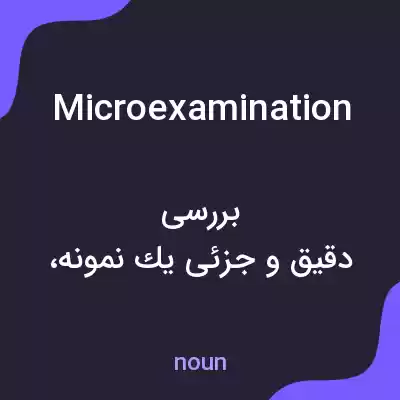معنی microexamination به فارسی معنی microexamination به فارسی