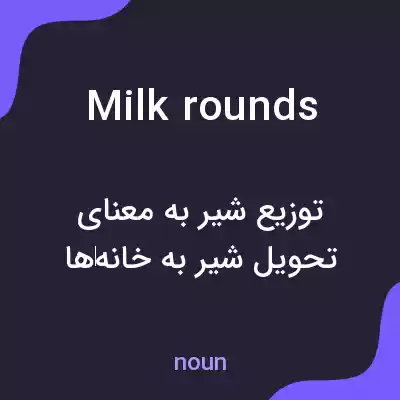 معنی milk rounds به فارسی معنی milk rounds به فارسی
