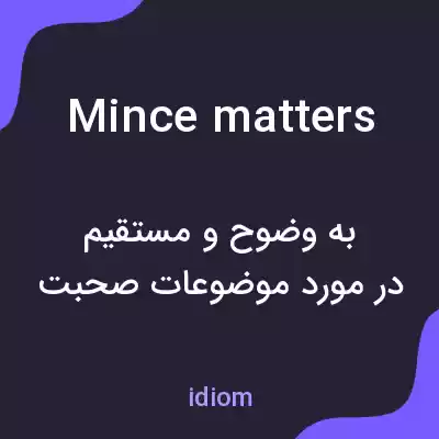 معنی mince matters به فارسی معنی mince matters به فارسی
