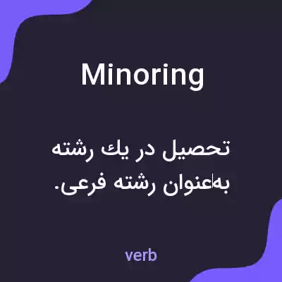 معنی minoring به فارسی