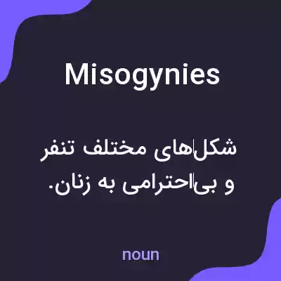 معنی misogynies به فارسی معنی misogynies به فارسی