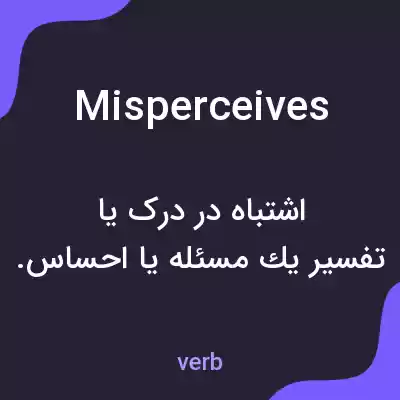 معنی misperceives به فارسی