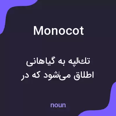 معنی monocot به فارسی