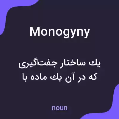 معنی monogyny به فارسی معنی monogyny به فارسی