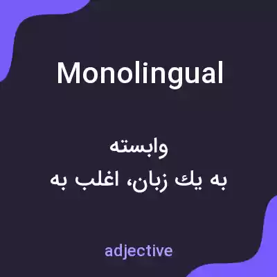 معنی monolingual به فارسی معنی monolingual به فارسی