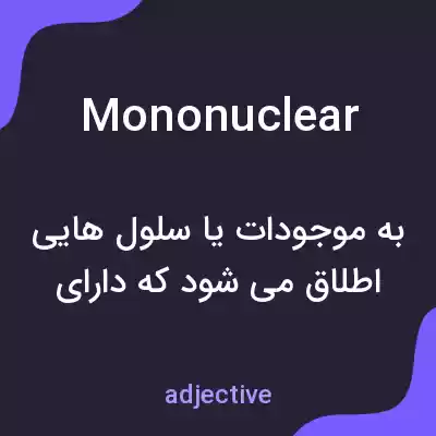 معنی mononuclear به فارسی معنی mononuclear به فارسی