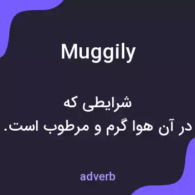 معنی muggily به فارسی