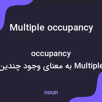 معنی multiple occupancy به فارسی معنی multiple occupancy به فارسی