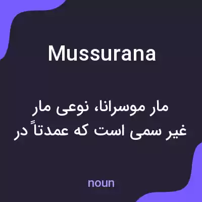 معنی mussurana به فارسی معنی mussurana به فارسی