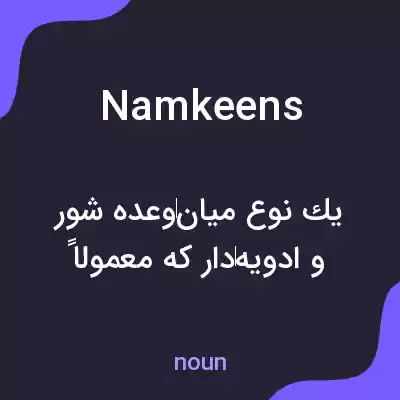 معنی namkeens به فارسی