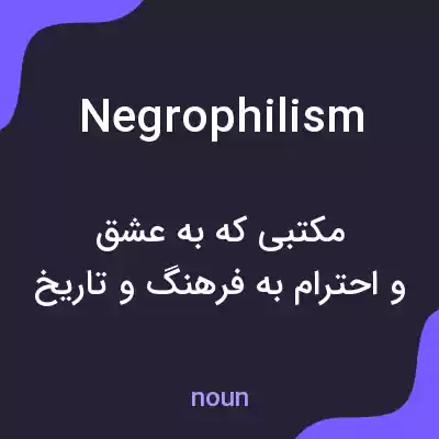 معنی negrophilism به فارسی