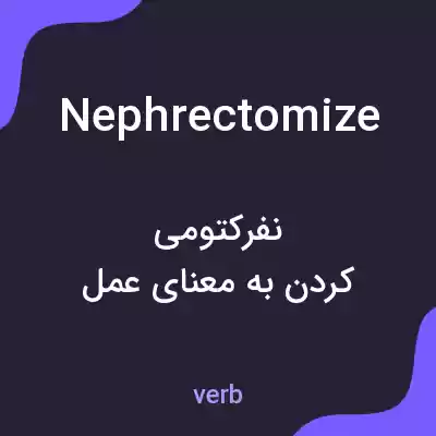 معنی nephrectomize به فارسی