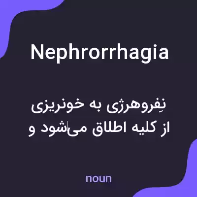 معنی nephrorrhagia به فارسی معنی nephrorrhagia به فارسی