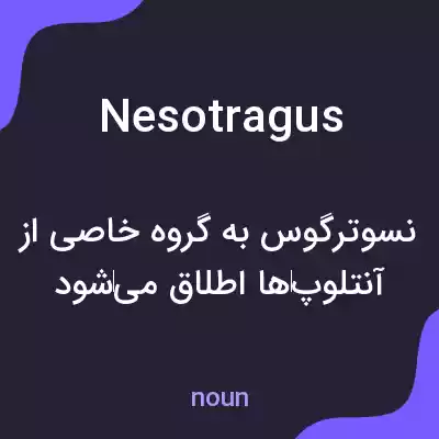 معنی nesotragus به فارسی معنی nesotragus به فارسی
