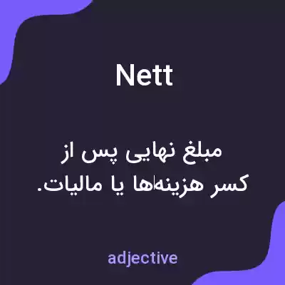 معنی nett به فارسی معنی nett به فارسی