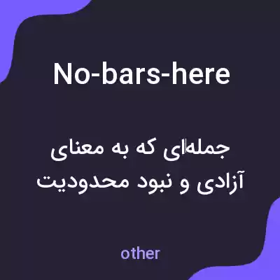 معنی no-bars-here به فارسی معنی no-bars-here به فارسی